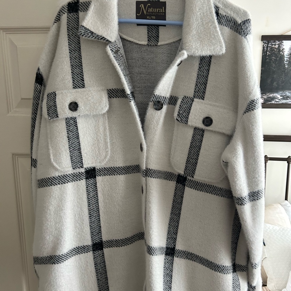 Super Soft Women's Plaid Jacket - Black and White from Cabelas